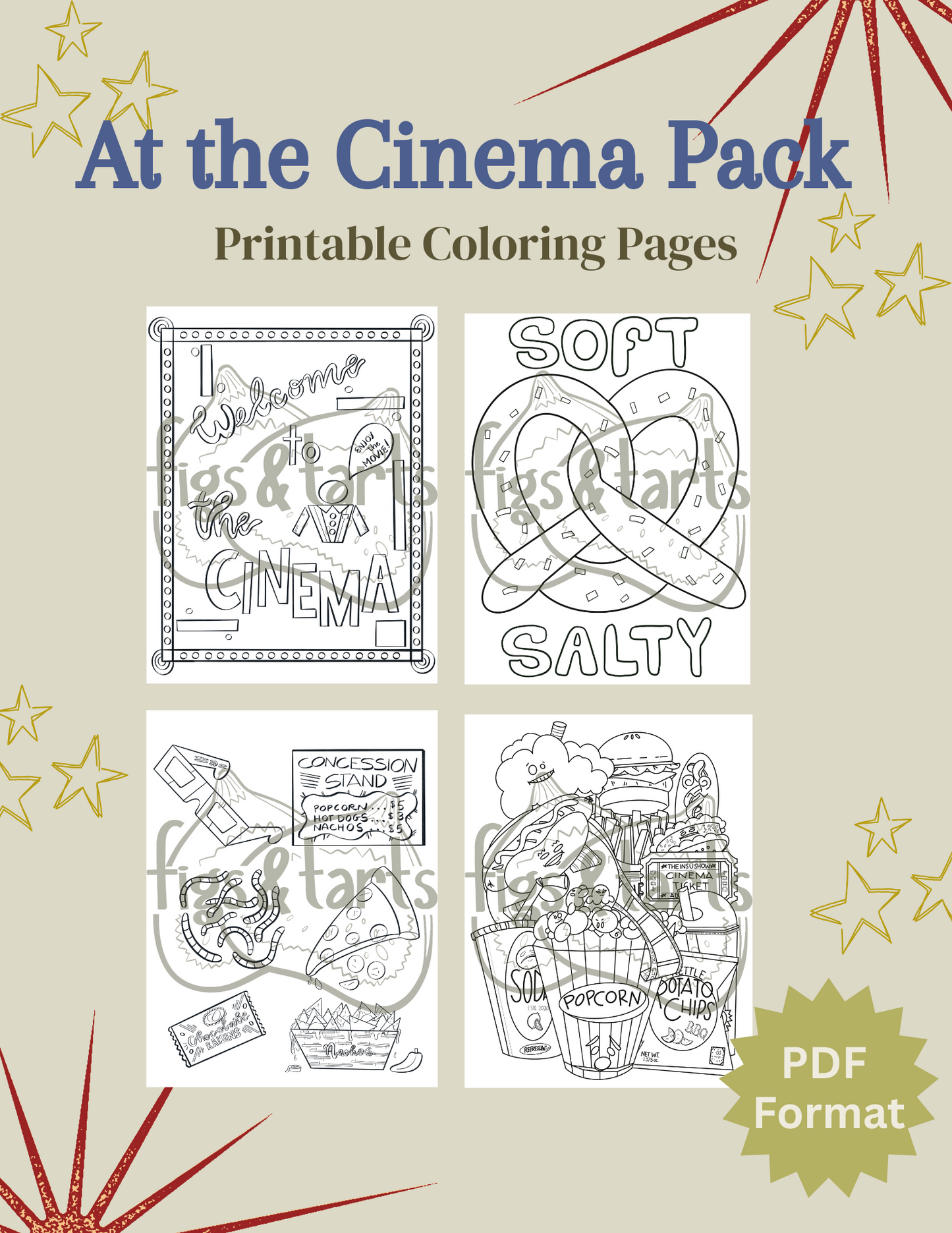 At the Cinema Coloring Pack